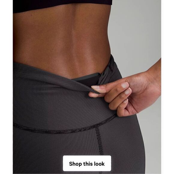 Lululemon Base Pace High-Rise Tight 25" Two-Tone Ribbed size 2 - Picture 4 of 7